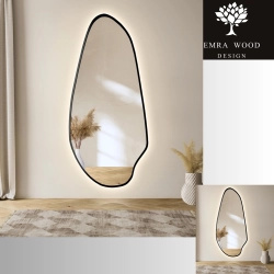 Lustro o nieregularnym kształcie w ramie mdf z podświetleniem - JASPIS W RAMIE LED